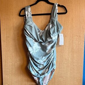 Albion Green and White Swimwear